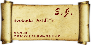 Svoboda Jolán névjegykártya